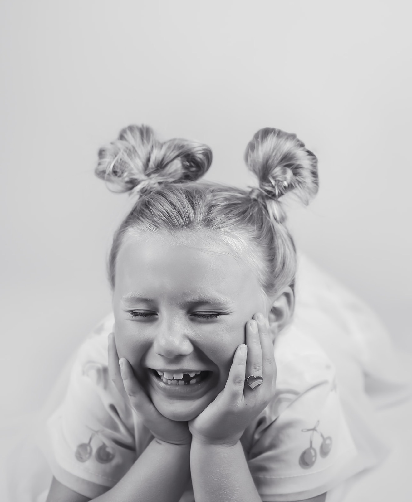 Lily candid black and white portrait